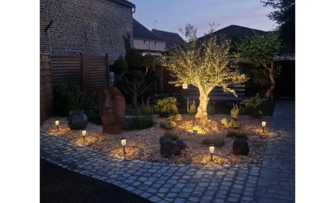 Création paysagère à Quarouble avec pose d'un Olivier et pavage d'allées, Douai, Les Jardins de Jo