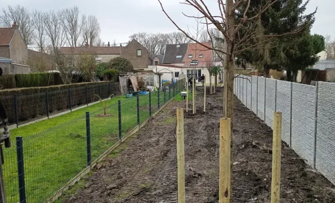 Chantier en cours à Roeulx, pour une nouvelle création paysagère, Douai, Les Jardins de Jo