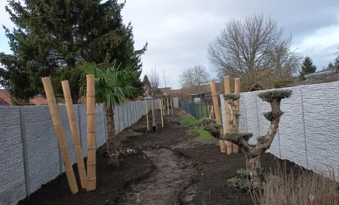 Chantier en cours à Roeulx, pour une nouvelle création paysagère, Douai, Les Jardins de Jo