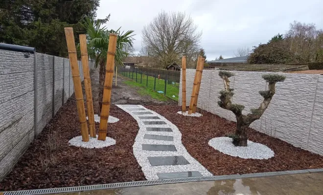 Avancement de la création paysagère à Roeulx, Douai, Les Jardins de Jo